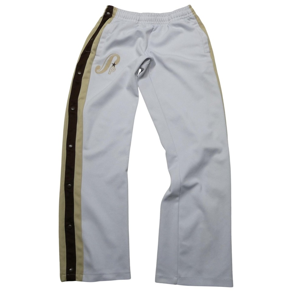 Southpole Track Pants Mens Medium White Snap Tearaway Side Stripe Athletic Gym